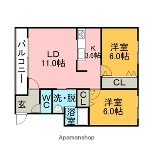 グランドハイムぽちたま21【2階】の間取り