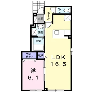 1LDKの間取り画像