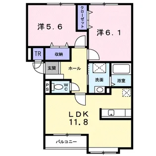 ゼファー【2階】の間取り