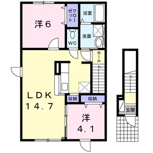 ヴィラKⅢ【2階】の間取り