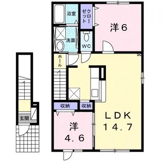 ソレイユ【2階】の間取り