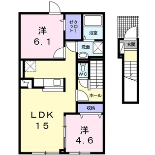 グランベルⅡ【2階】の間取り