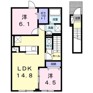 トリアノンⅠ【2階】の間取り