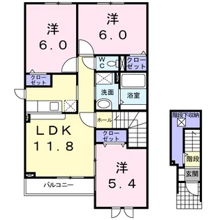 ピーチリーフ【2階】の間取り
