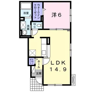 ローズハイムK【1階】の間取り