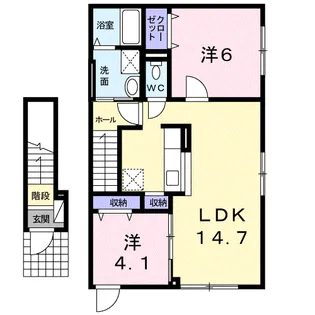 パシフィックオーシャン【2階】の間取り