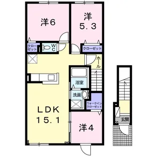 アンウィンド【2階】の間取り