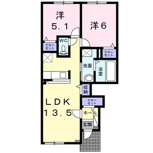 メゾンブローテⅤ【1階】の間取り