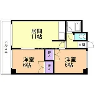 ハイツまるいNO.84【403号室】の間取り