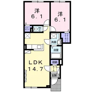ベル プロムナード【1階】の間取り