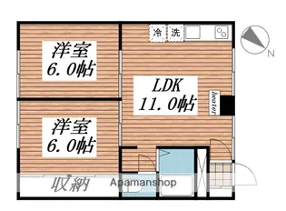 ピース・オブ・ハート【203号室】の間取り