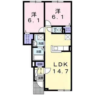 ヒカルサ 苫小牧 ウエスト【1階】の間取り