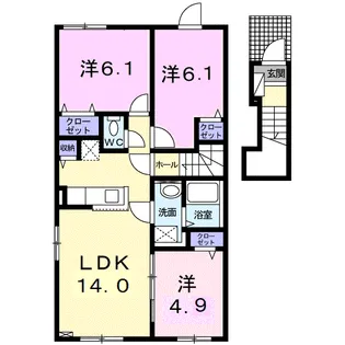 ル リアン(LE LIAN)【2階】の間取り