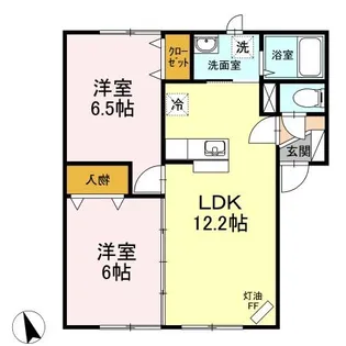 エルレガーデン Ⅲ【201号室】の間取り