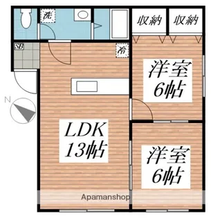 シャーメゾン三光B【202号室】の間取り