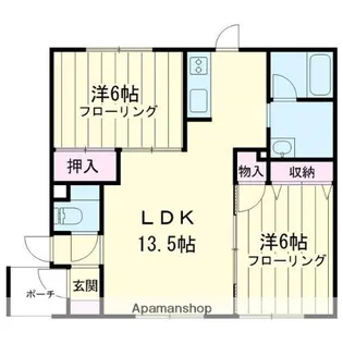 フルーツ パト【203号室】の間取り
