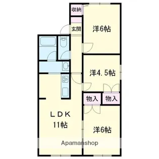 クリスタルハウスYOU【202号室】の間取り
