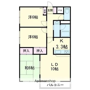グランドール三光町【203号室】の間取り