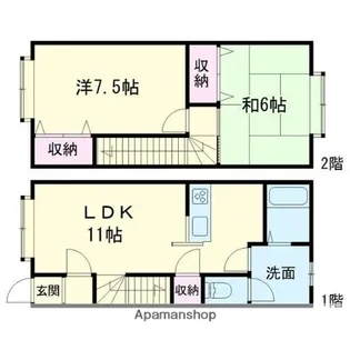 クリスタルハーモニーEX6【106号室】の間取り
