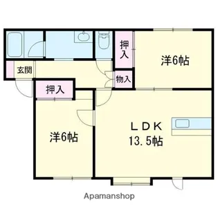 ハイツフィオーレ【203号室】の間取り