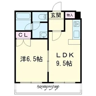 グランドール錦西【104号室】の間取り
