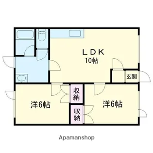 白老マンション【206号室】の間取り