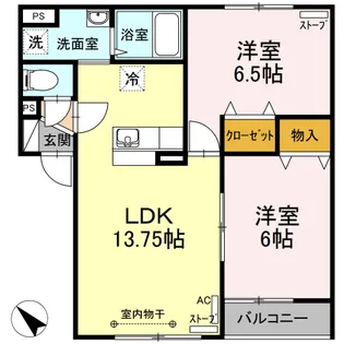 ベルソス苫小牧 D【2階】の間取り