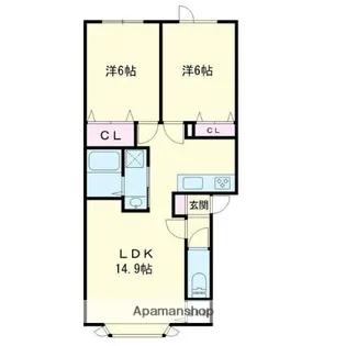 レスミルズ【1階】の間取り