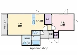 ヴィーナスヴィレッジⅥ【1階】の間取り