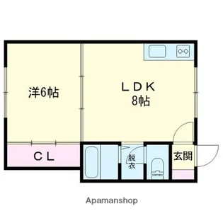三栄コーポB【202号室】の間取り