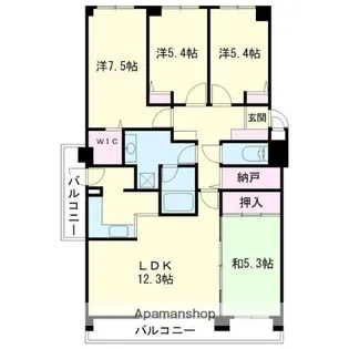 グランドール大東【504号室】の間取り