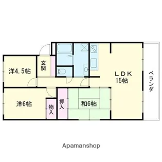 第2日の出ハイツ【1階】の間取り