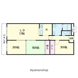 Jステージ日の出【302号室】の間取り