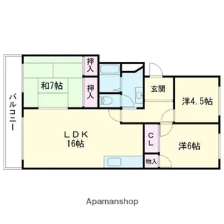 明野コーポ【3階】の間取り