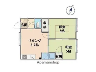 住吉ハイム【2階A7号室】の間取り