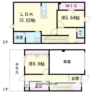 ピオネロあびら【4quat号室】の間取り