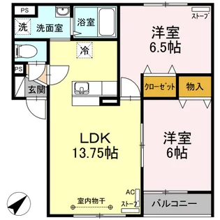 ベルソス苫小牧 E【1階】の間取り