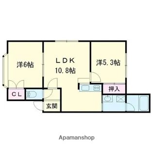 ハイツロマネコンテ【2-1号室】の間取り
