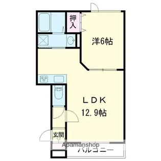 ゼクシア光洋【102号室】の間取り