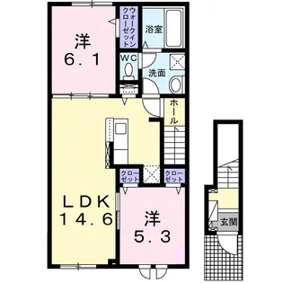 クレイン・静内山手町【2階】の間取り