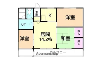 グランドハイツ新明A棟【404号室】の間取り