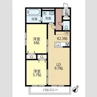 仮)東雲2丁目2ー4B棟【1階】の間取り