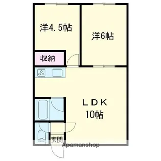 コーポフルベースC【203号室】の間取り