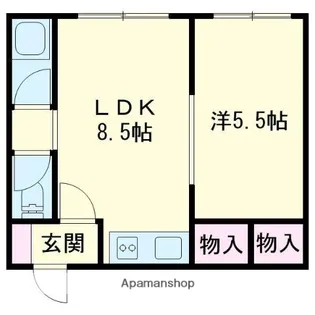 アーバンハウス・コスモスA【101号室】の間取り