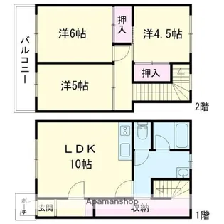 タウンハウス花園A【3号室】の間取り