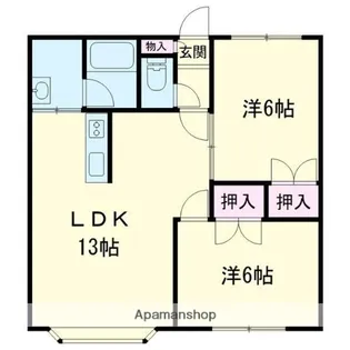 ニューホクトハイツⅡ【303号室】の間取り