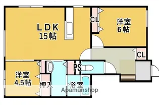 グリーンノートウトナイ北C棟【1階】の間取り