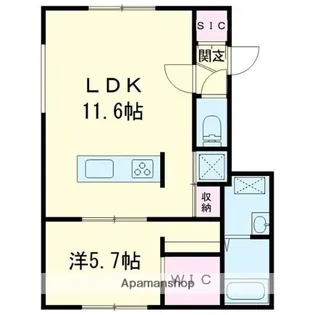 ノルフィーノ美園Ⅲ【2-B号室】の間取り