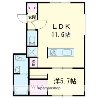 ノルフィーノ美園Ⅲ【1階】の間取り