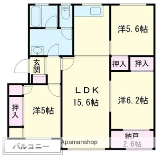 グランドール高丘B【303号室】の間取り